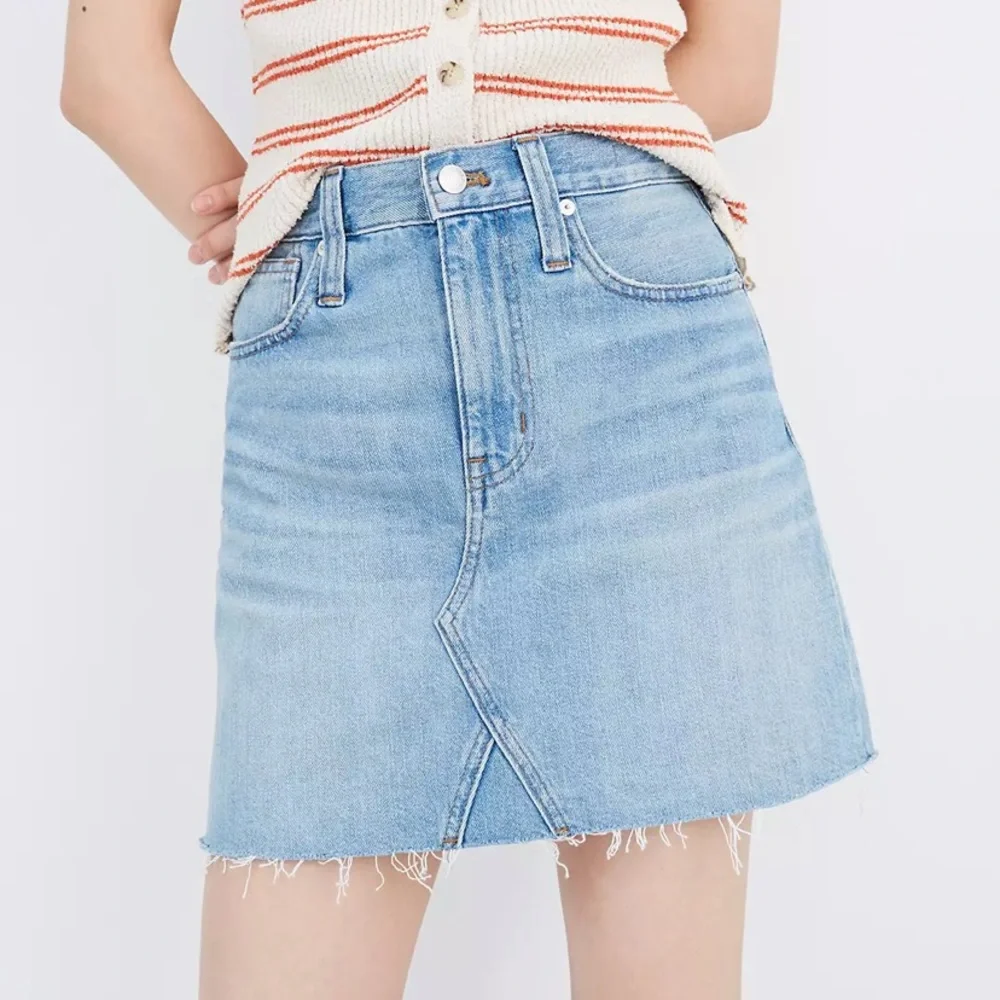 Madewell Rigid Denim A-Line Mini Skirt in Lovell Wash